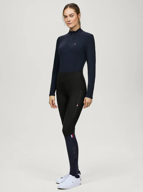 Elmira All-Year Rhinestone Full Grip Leggings BLACK