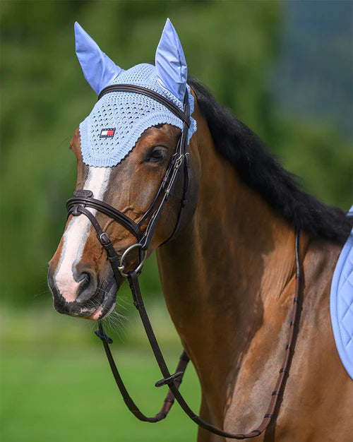 Stanford Jumping Saddlepad & Lexington Fly Hood Set SWEET BLUE (Full)