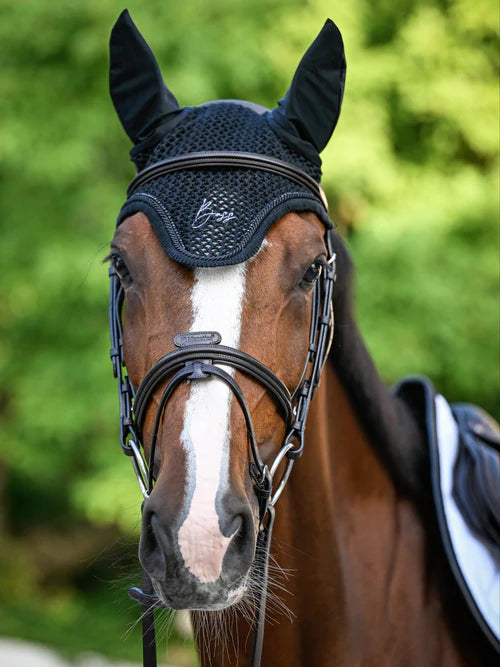 JUMP SADDLE PAD GLITTER & EAR VEIL BLACK