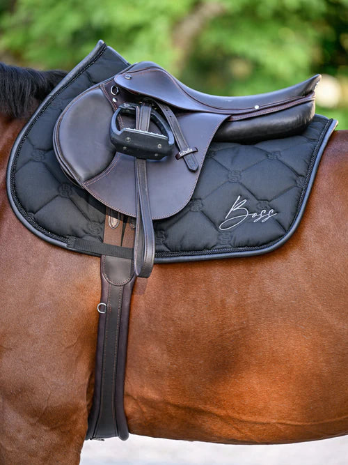 JUMP SADDLE PAD GLITTER & EAR VEIL BLACK