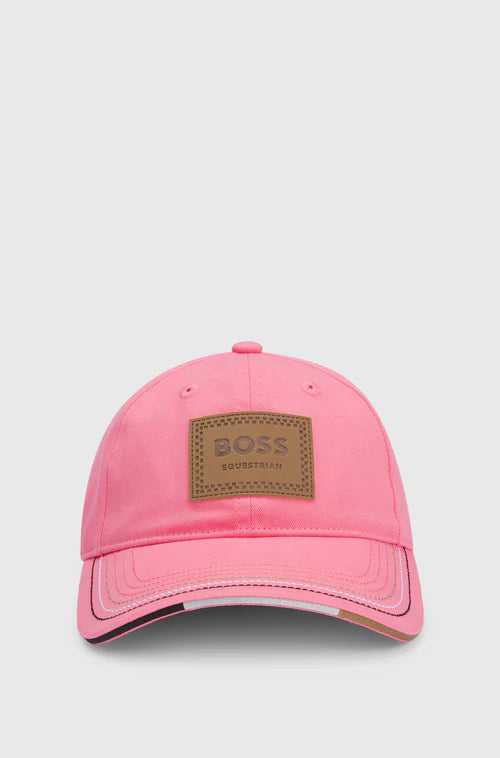 CAP LEATHER VINTAGE PATCH PINK