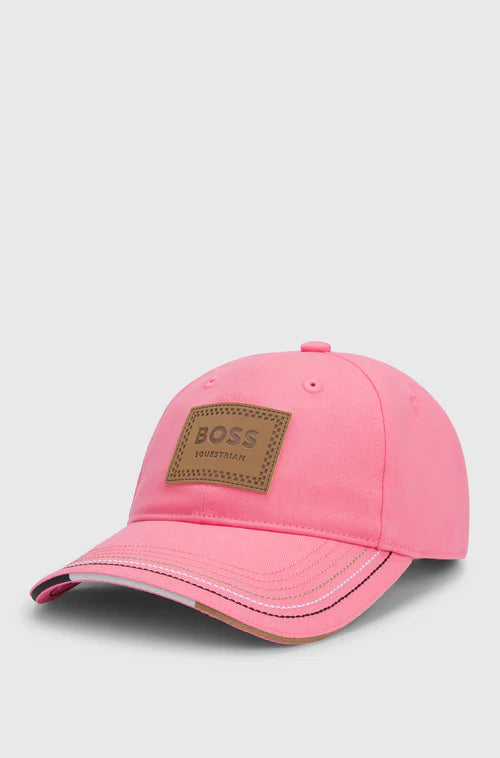 CAP LEATHER VINTAGE PATCH PINK