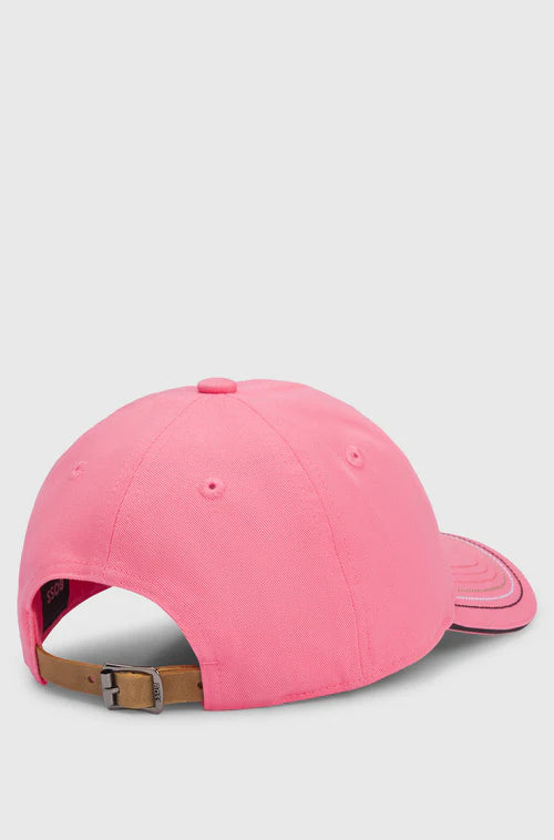 CAP LEATHER VINTAGE PATCH PINK