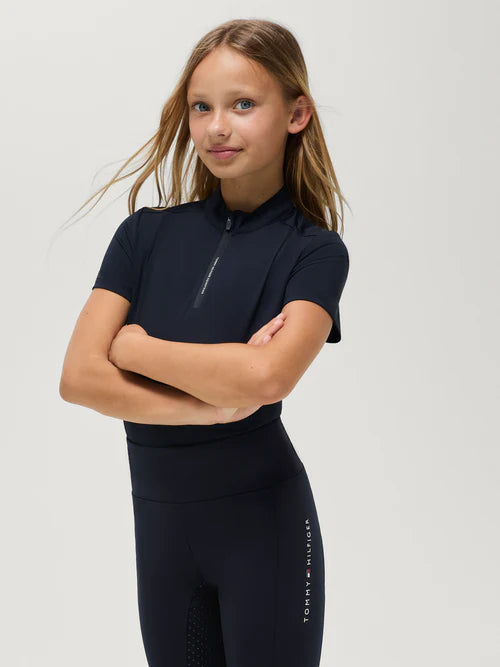 Palma 1/4 Zip Training Top Young Rider DESERT SKY