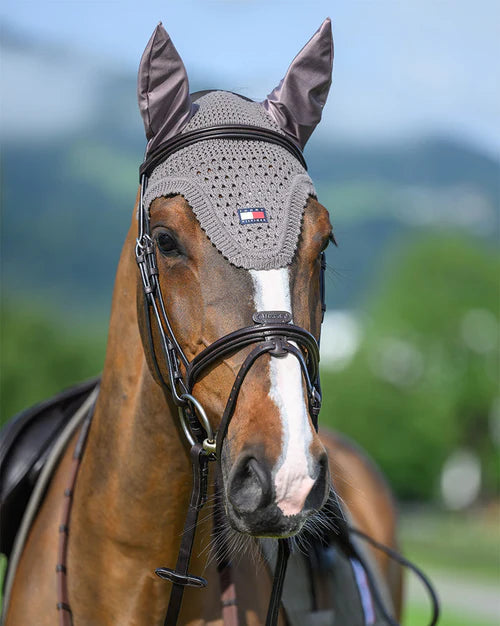 Stanford Jumping Saddlepad & Lexington Fly Hood Set ASH