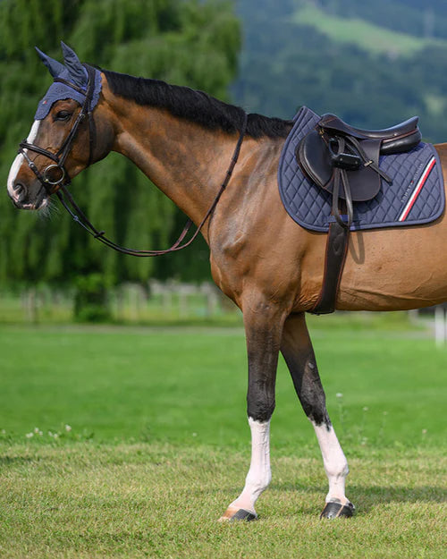 Stanford Jumping Saddlepad & Lexington Fly Hood FADED INDIGO