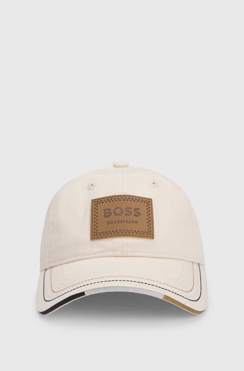CAP LEATHER VINTAGE PATCH PEARL