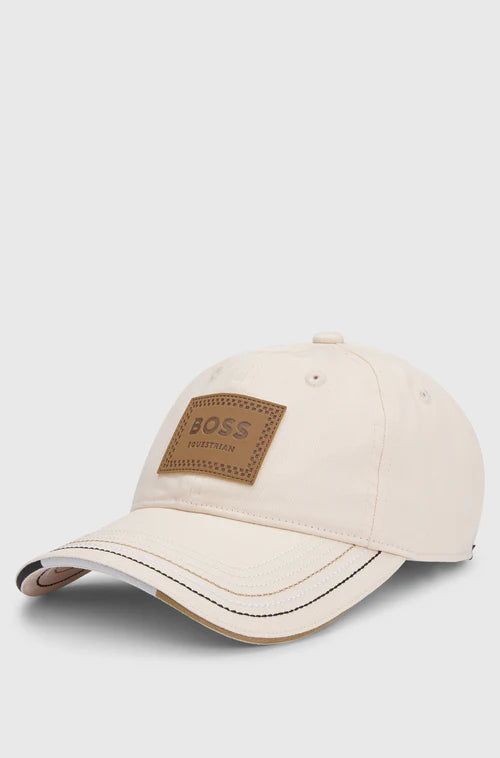 CAP LEATHER VINTAGE PATCH PEARL